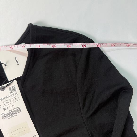 ZARA Black Long Sleeve Midi Dress with Camel Suede Belt NWT Size Small - Picture 7 of 12